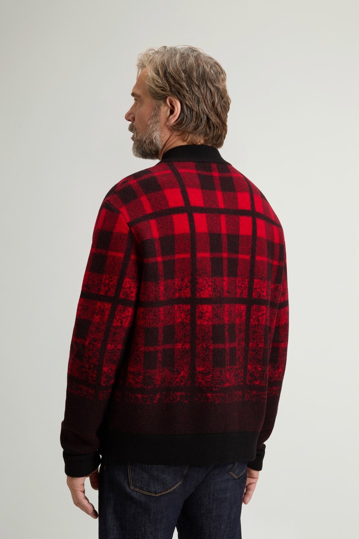 BOILED WOOL CHECK BOMBER GG8 Red photo 3 | Woolrich