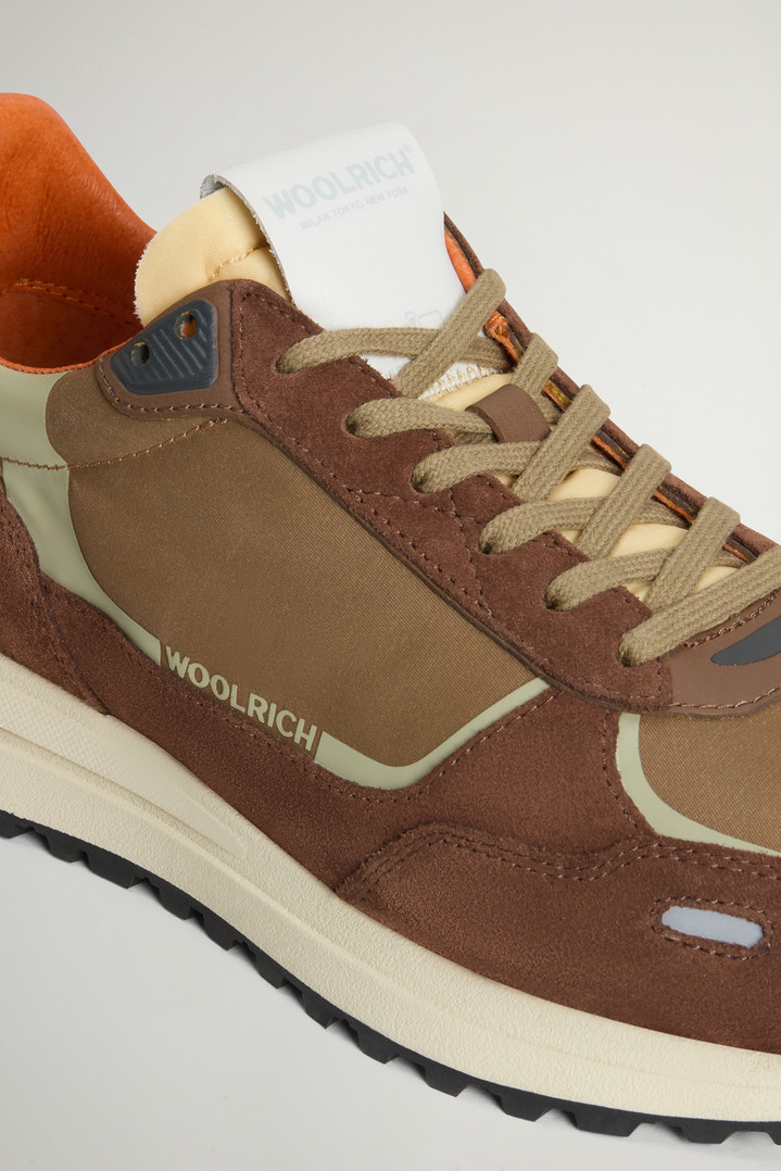 Retro Sneakers in Nylon with Leather Details Brown photo 5 | Woolrich