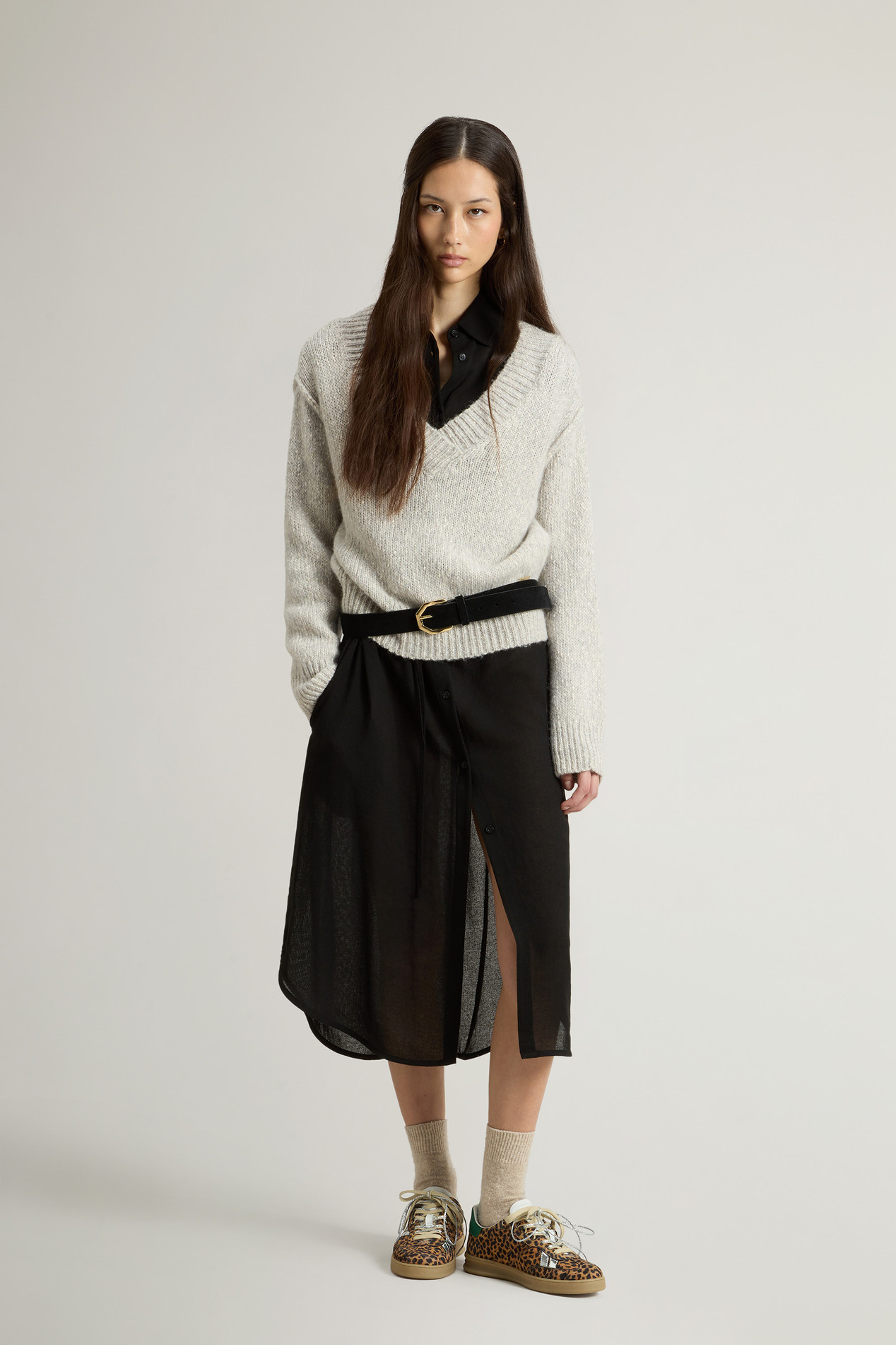 Sweater in Cotton, Alpaca and Wool Blend Gray photo 2 | Woolrich