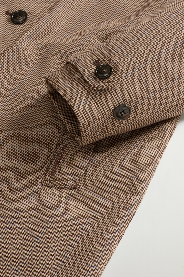 Coat in Yarn-Dyed Three-Layered Fabric with Removable Hood Brown photo 7 | Woolrich
