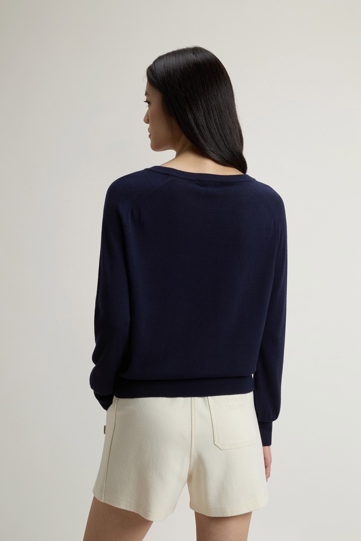 Crewneck Sweater in Cotton Blend Blue photo 3 | Woolrich