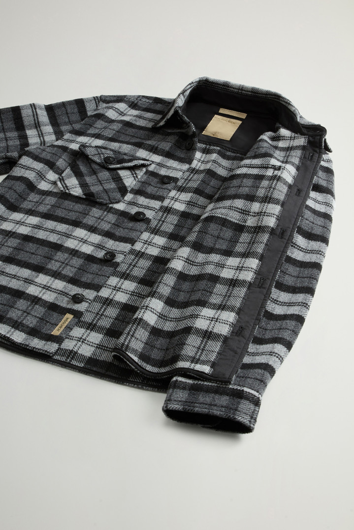Wool-Blend Overshirt with Checked Pattern Gray photo 8 | Woolrich