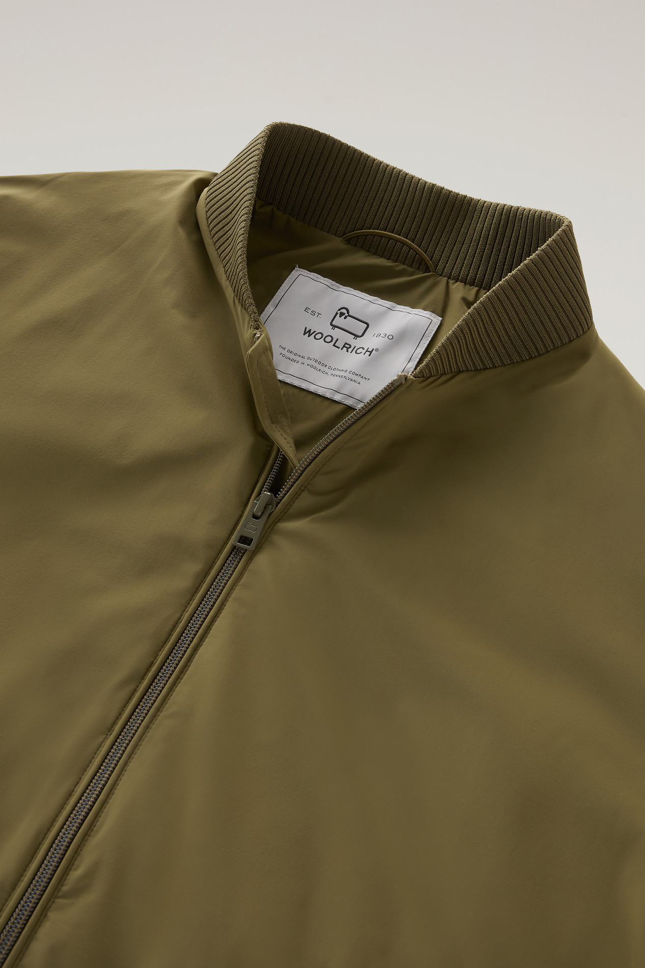 Stretch Matt Finish Nylon Bomber Jacket Green photo 2 | Woolrich