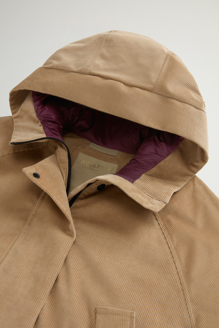 Three-Layered Corduroy Jacket with Hood Beige photo 6 | Woolrich