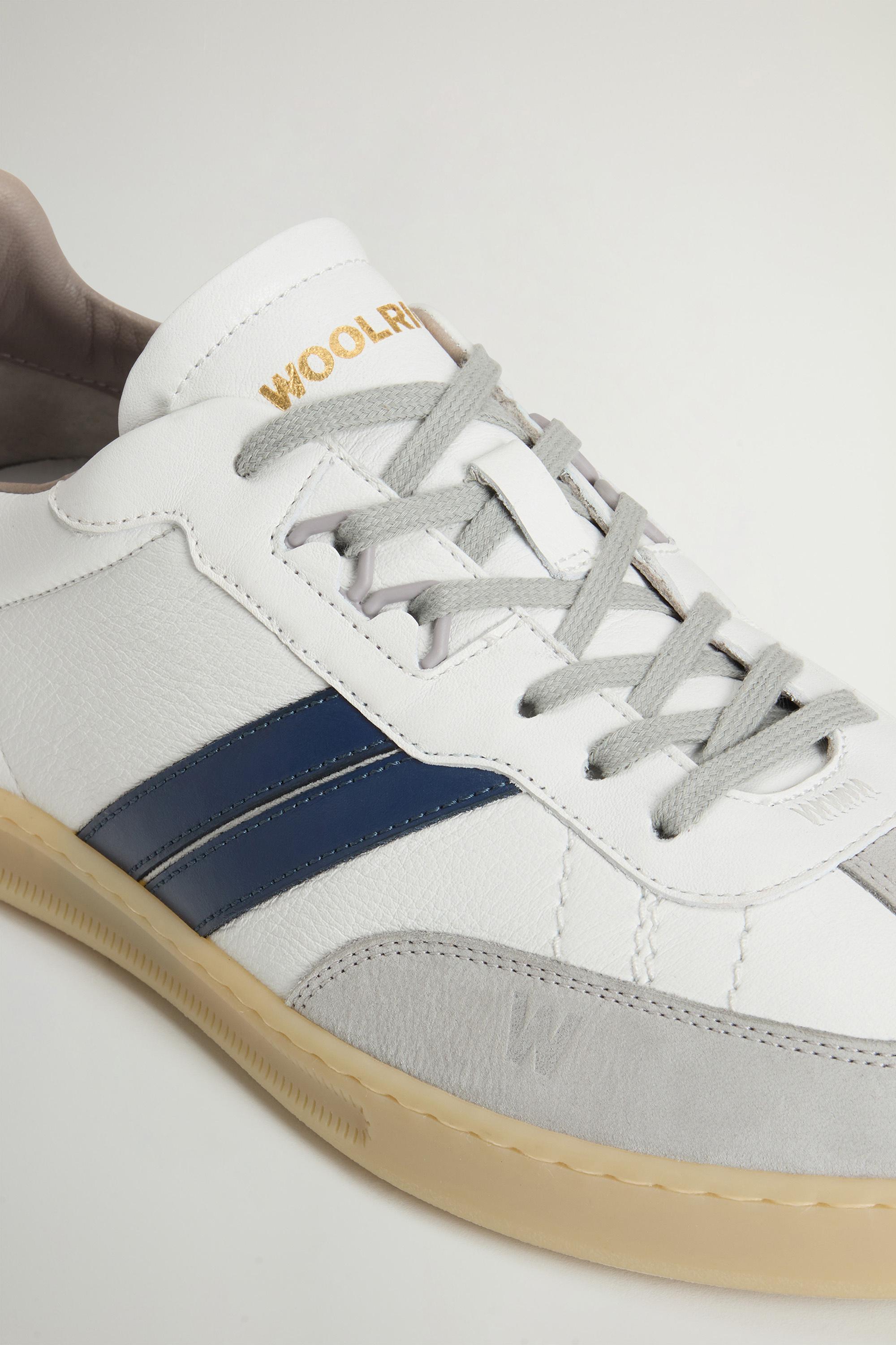 Doubleu Tennis Sneakers in Leather with Side Stripes White photo 5 | Woolrich
