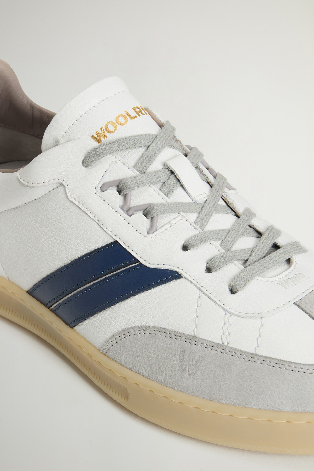 Doubleu Tennis Sneakers in Leather with Side Stripes White photo 5 | Woolrich