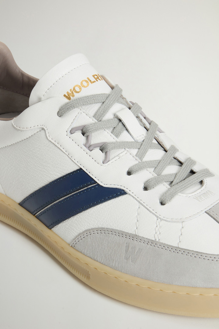 Doubleu Tennis Sneakers in Leather with Side Stripes White photo 5 | Woolrich