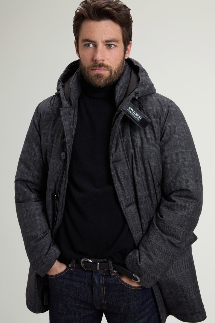 Zelander Prince of Wales Parka in Italian Pure Virgin Wool Gray photo 4 | Woolrich