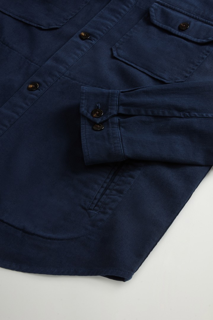 LINEN BLEND SAFARI OVERSHIRT GD Blue photo 7 | Woolrich