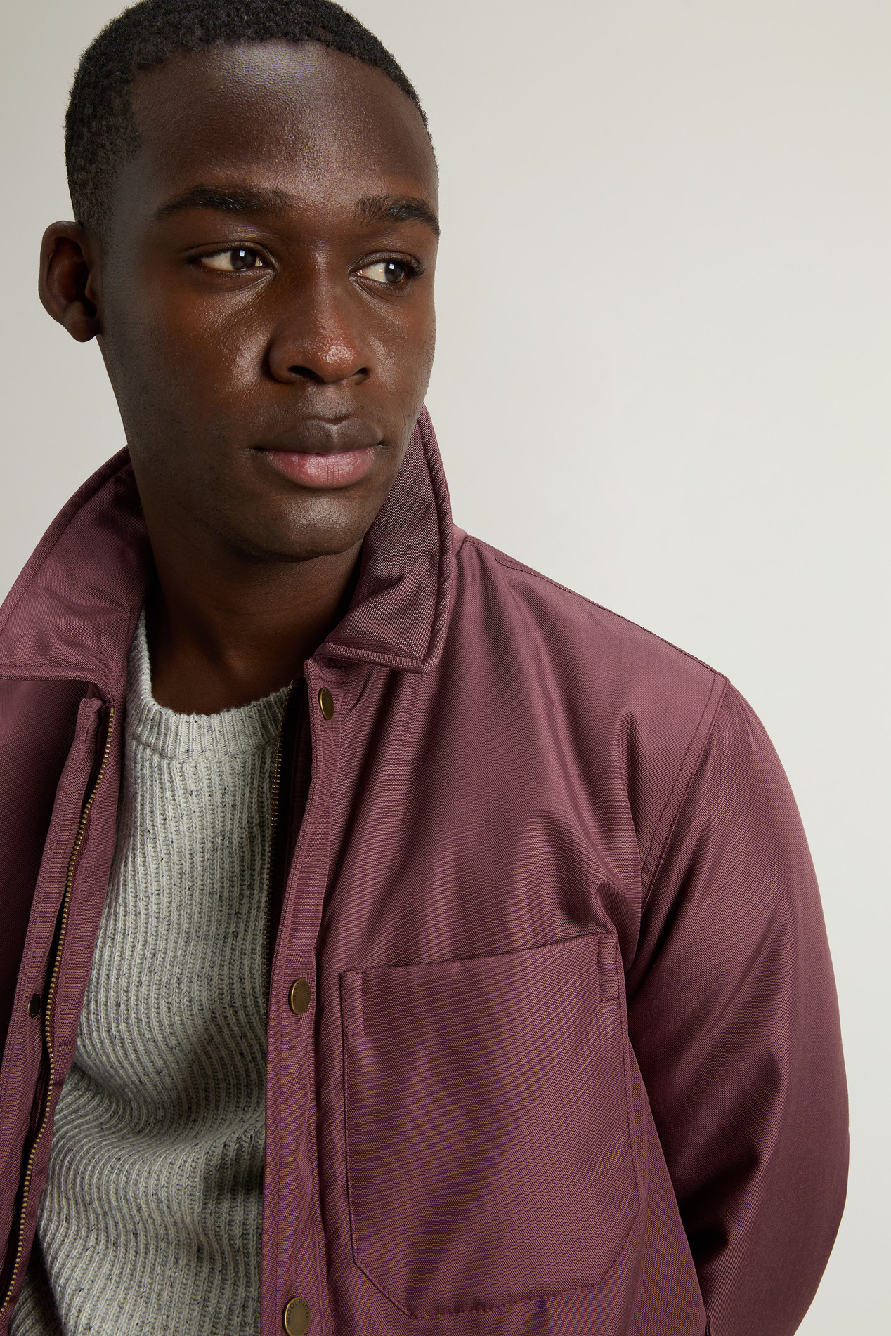 Padded Overshirt in Recycled CORDURA® Nylon Burgundy photo 4 | Woolrich