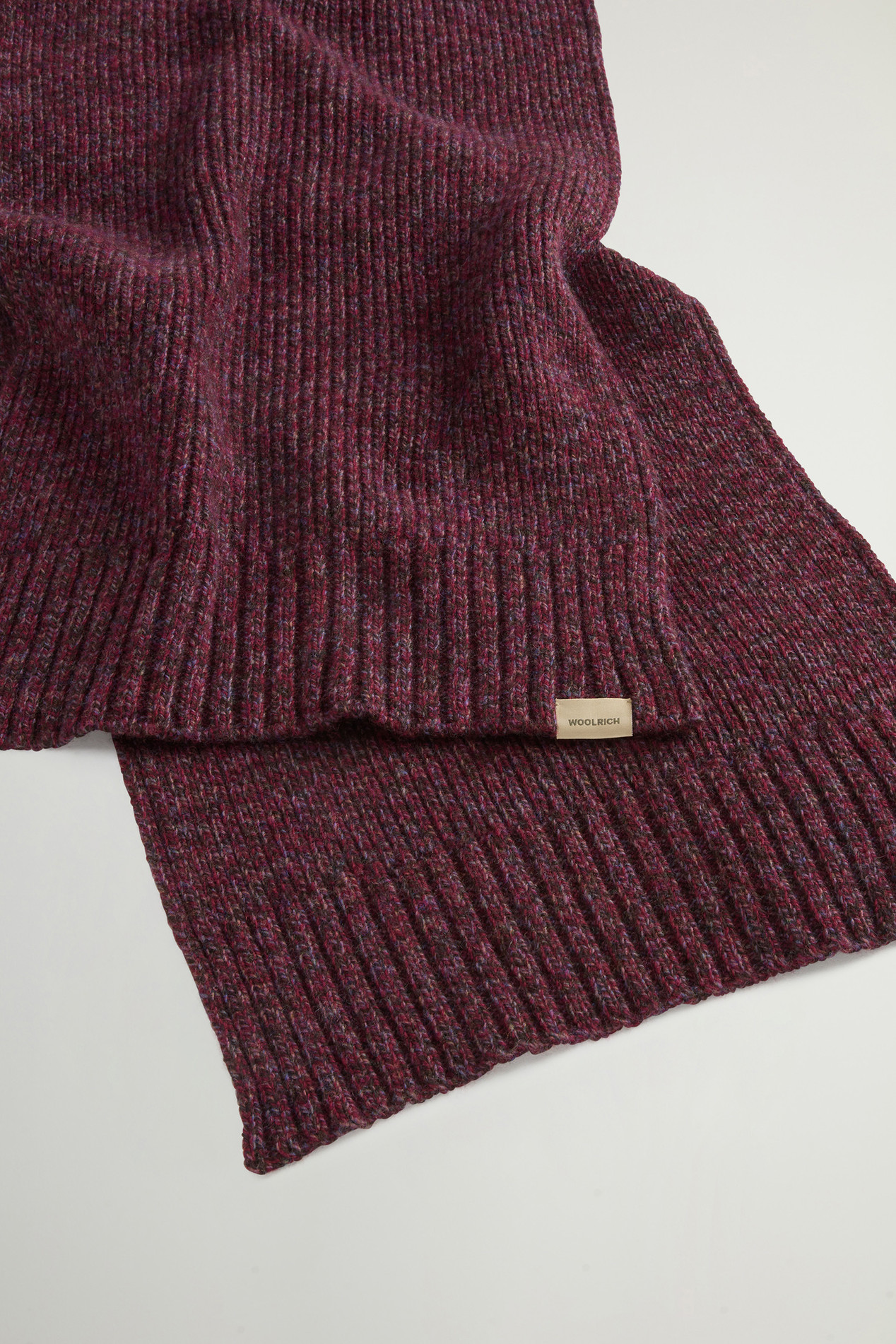 Pure Wool Mouliné Scarf Burgundy photo 3 | Woolrich