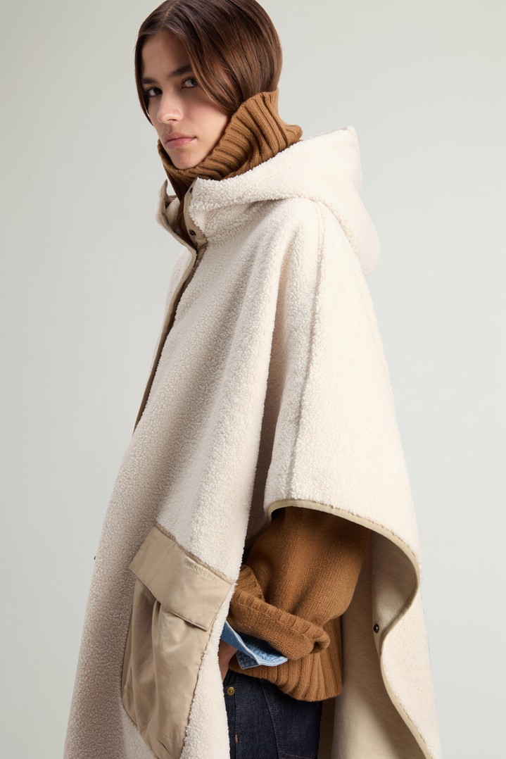 Hooded Cape in Sherpa White photo 4 | Woolrich