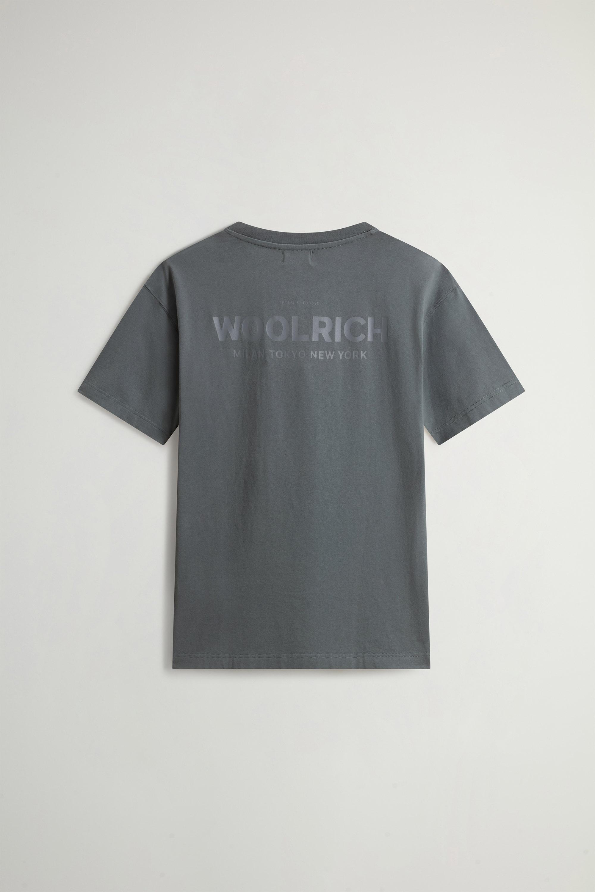 T-Shirt in Pure Cotton with Logo Gray photo 6 | Woolrich