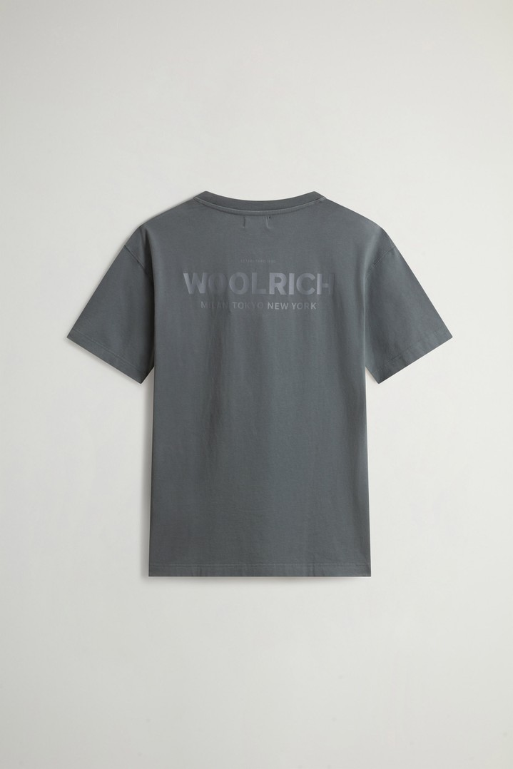 T-Shirt in Pure Cotton with Logo Gray photo 6 | Woolrich
