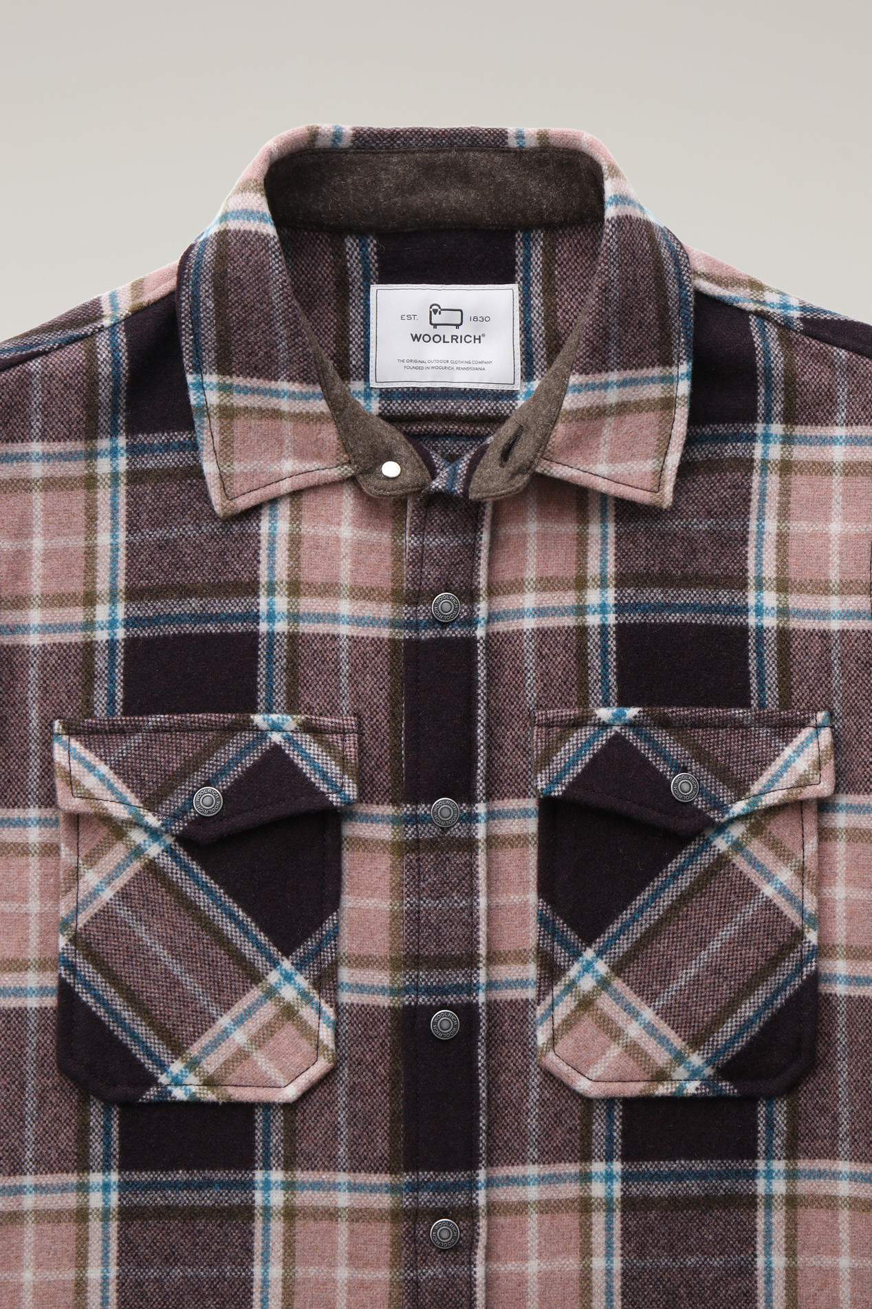 Alaskan Check Overshirt in Recycled Italian Wool Blend Multicolor photo 2 | Woolrich
