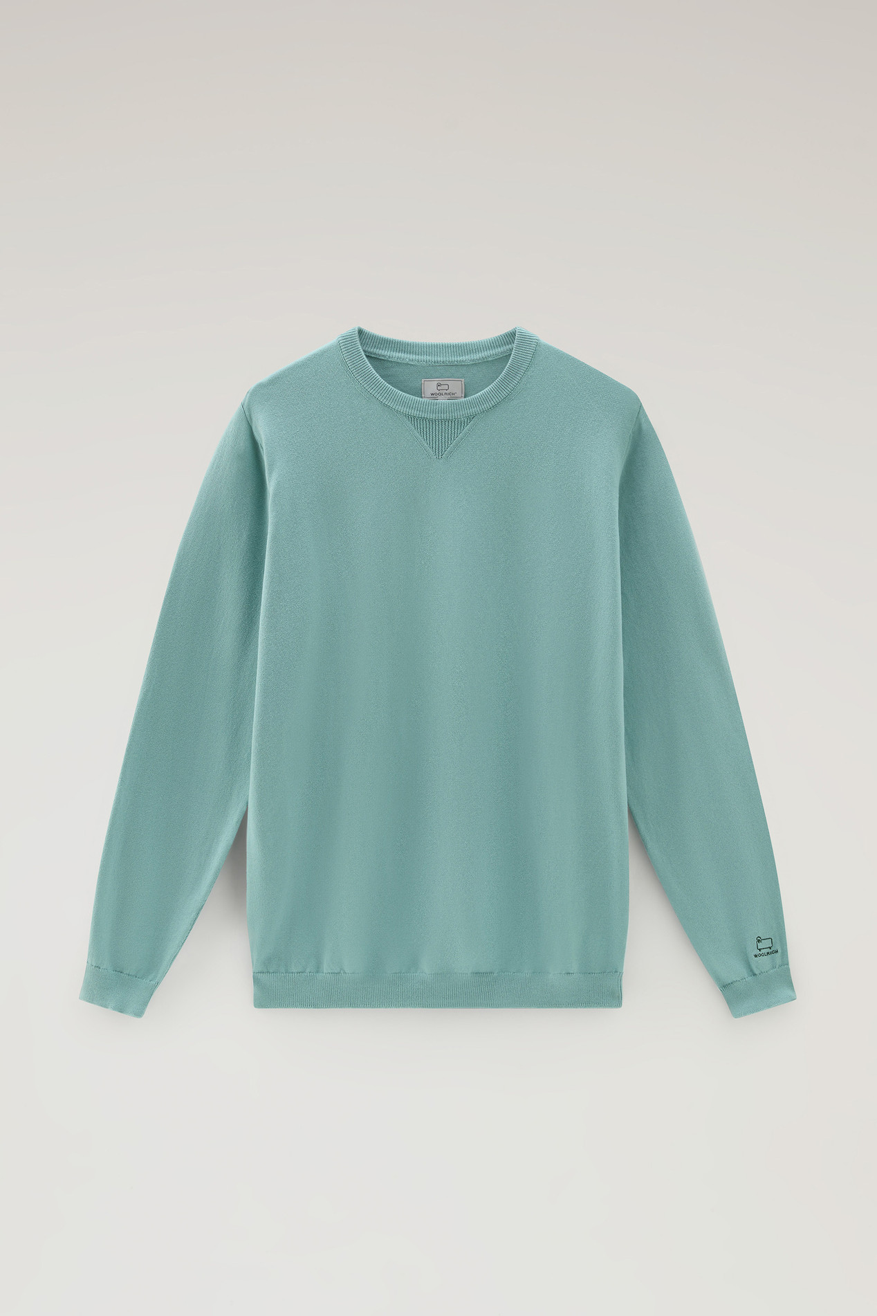Pure Cotton Crewneck Sweater Green photo 1 | Woolrich