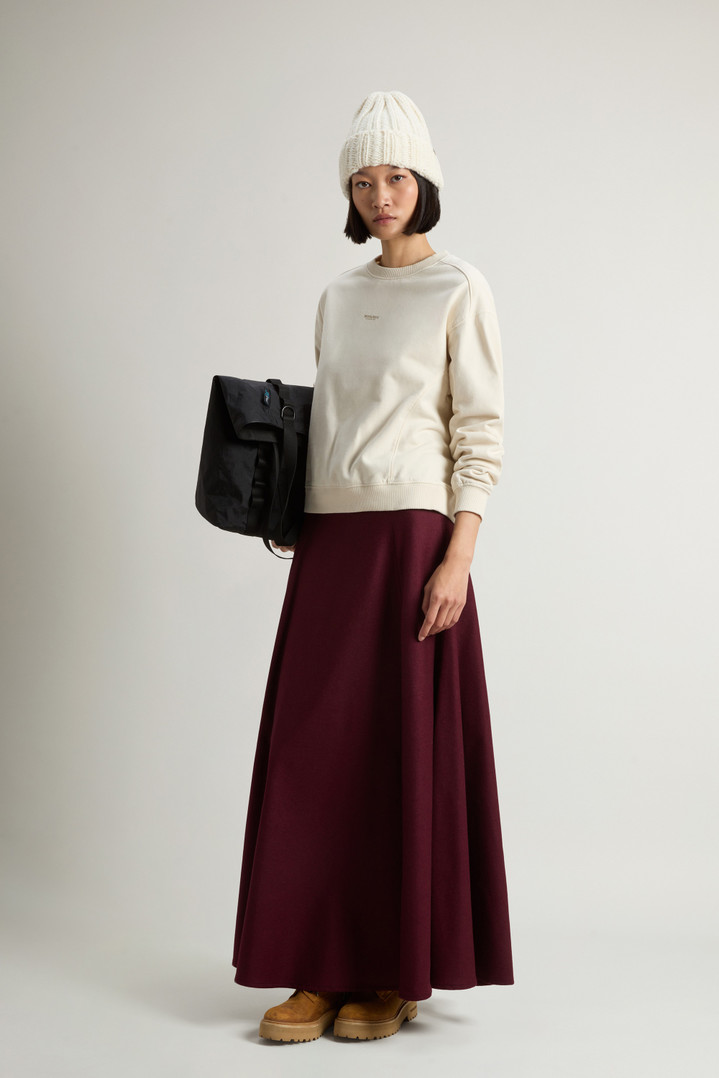 Crewneck Sweatshirt in Pure Cotton with Embroidered Logo White photo 2 | Woolrich