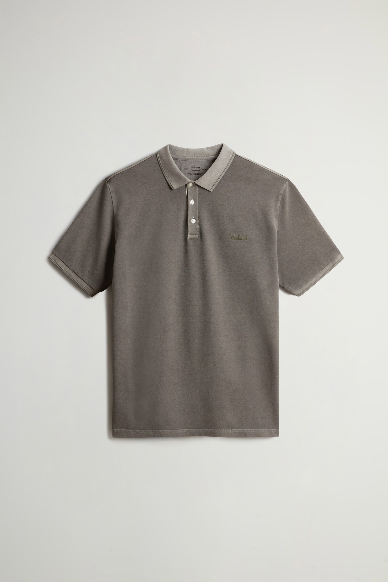 Garment-Dyed Mackinack Polo in Stretch Cotton Piquet Green photo 5 | Woolrich