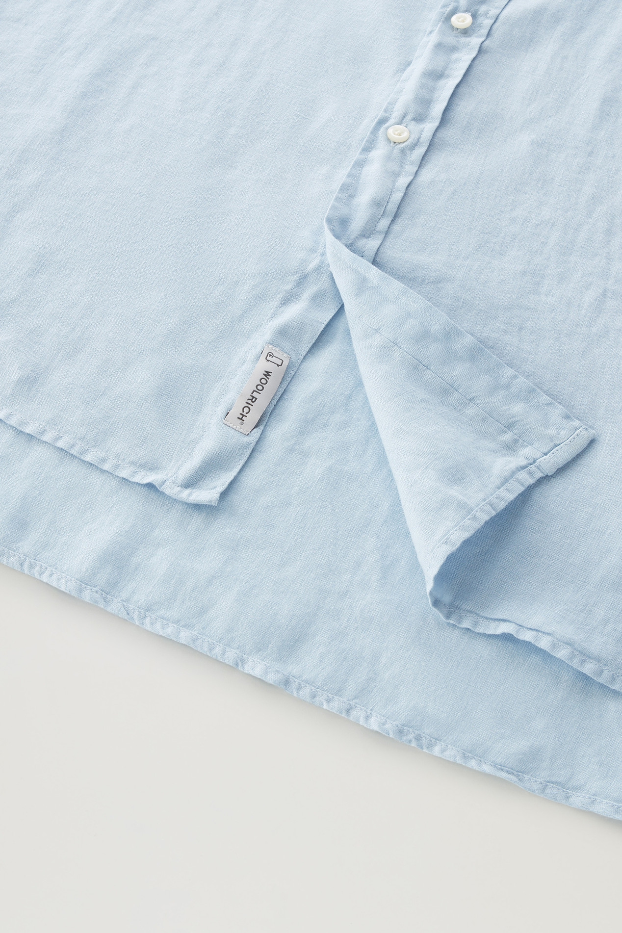 Garment-Dyed Pure Linen Shirt Blue photo 4 | Woolrich