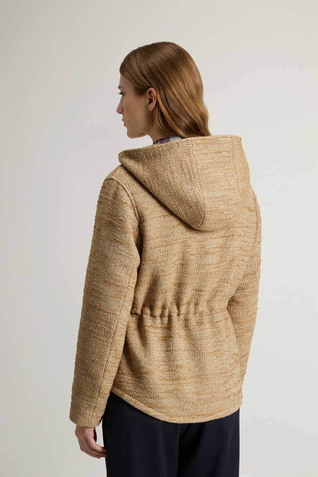 Overshirt with Hood in Italian Wool Blend Beige photo 3 | Woolrich