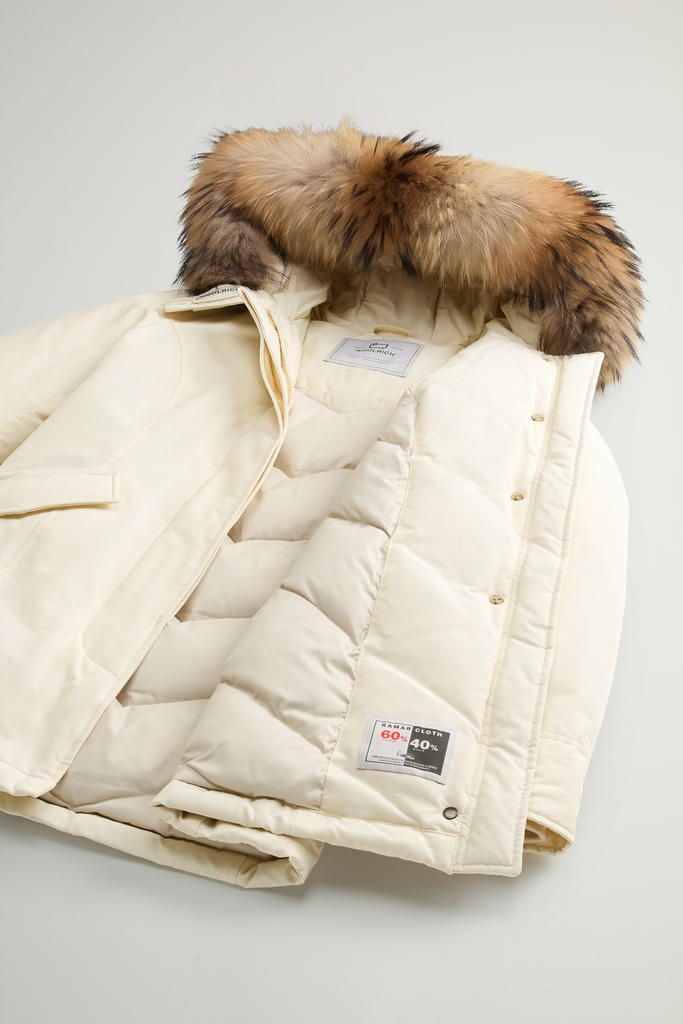 Arctic Parka in Ramar Cloth with Detachable Fur Trim White photo 5 | Woolrich