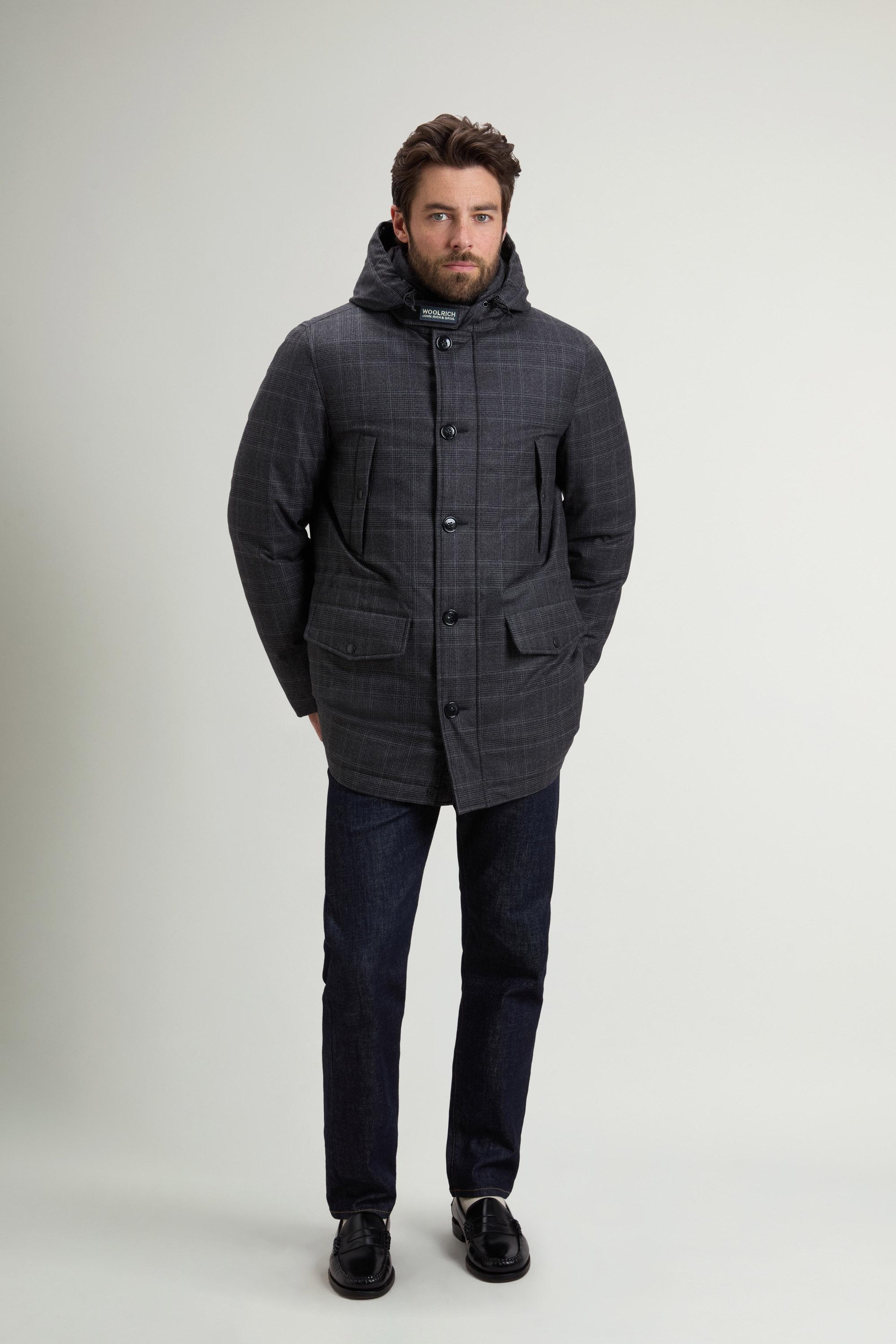 Zelander Prince of Wales Parka in Italian Pure Virgin Wool Gray photo 1 | Woolrich