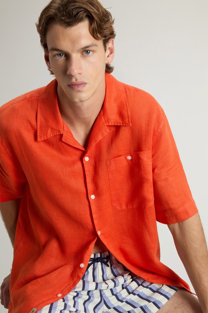 S/S LINEN SHIRT Orange photo 4 | Woolrich