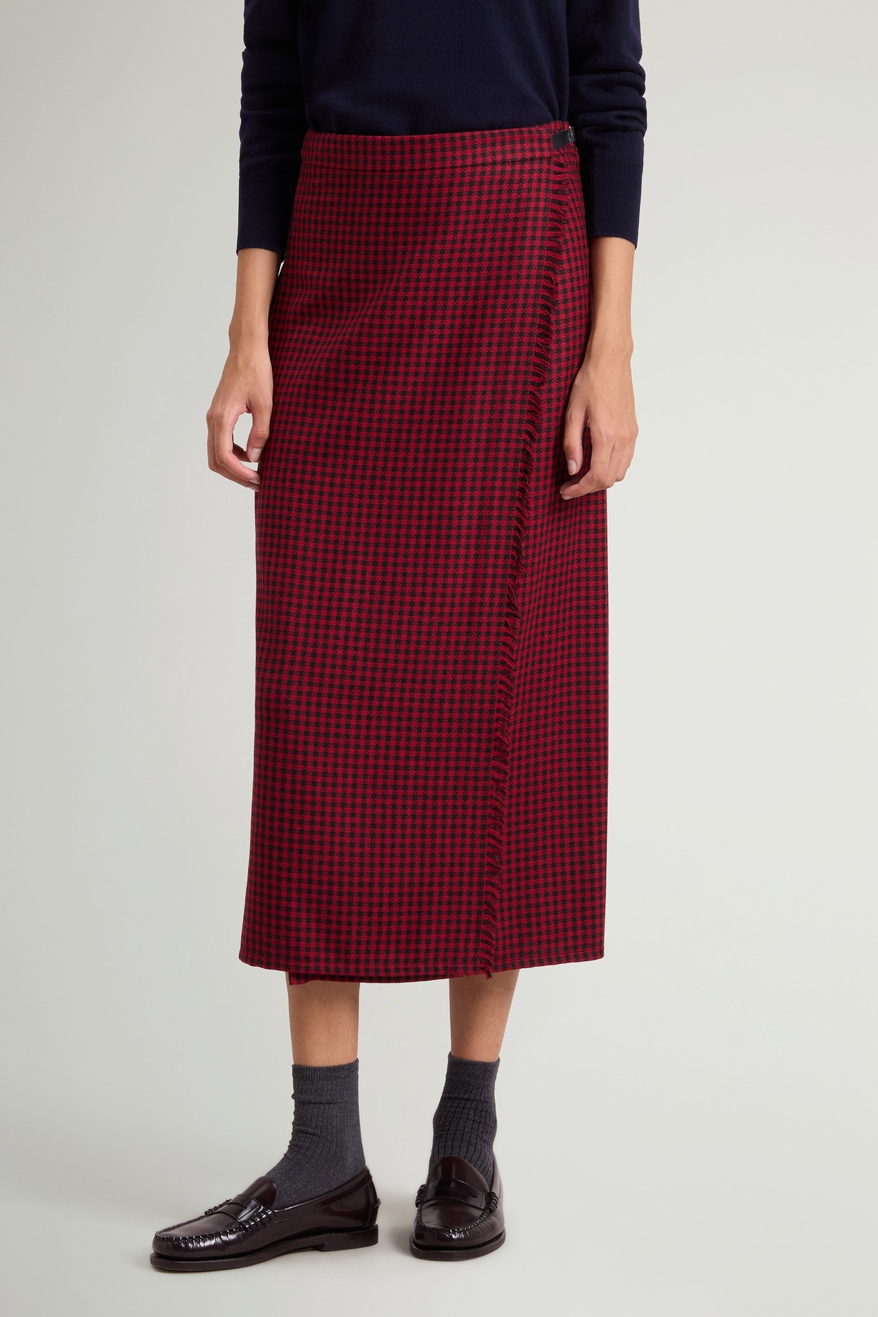 Checked Skirt in Wool Blend Red photo 1 | Woolrich