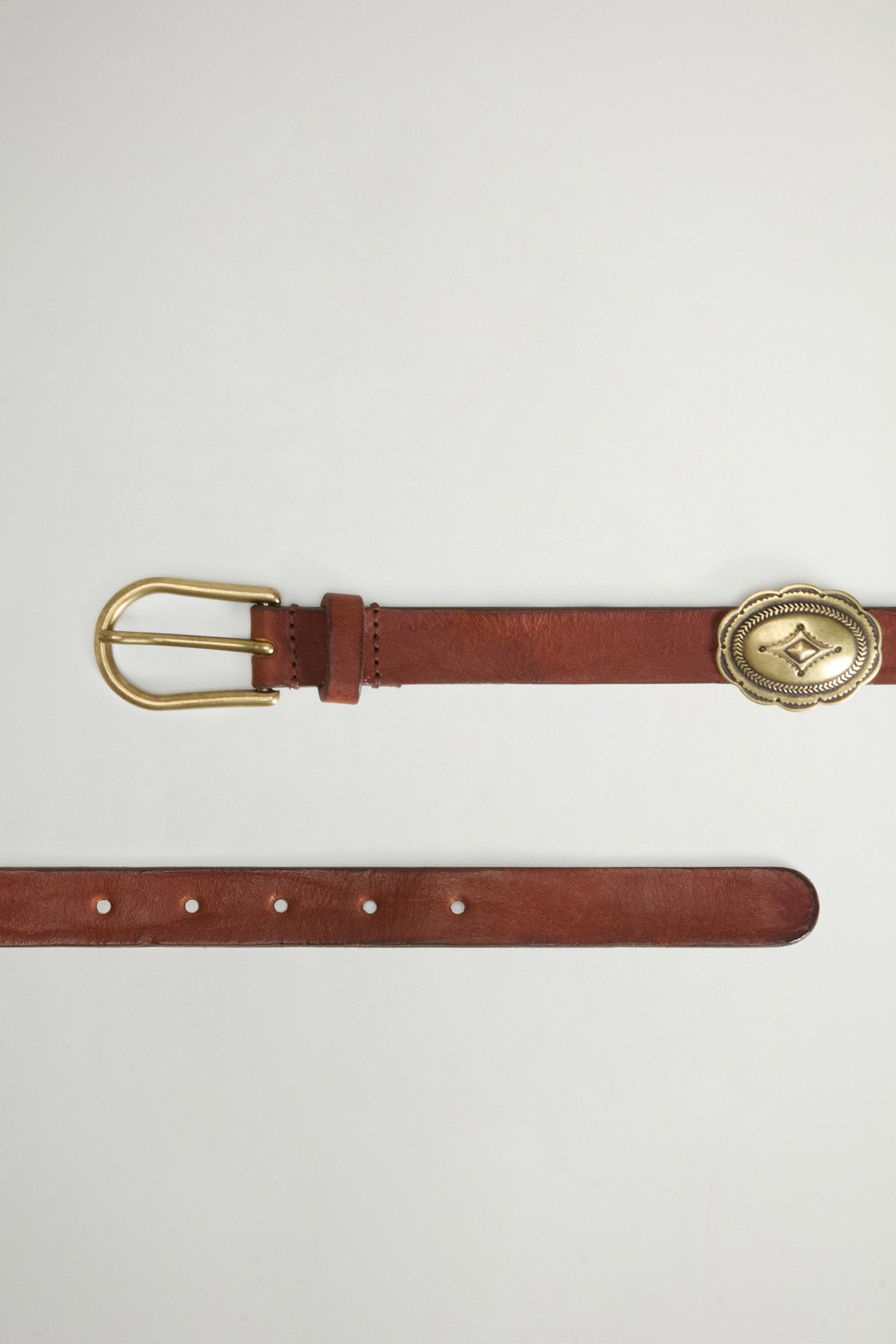 Belt in Leather with Buckle Brown photo 2 | Woolrich