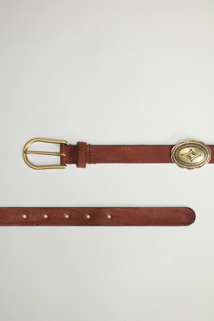 Belt in Leather with Buckle Brown photo 2 | Woolrich