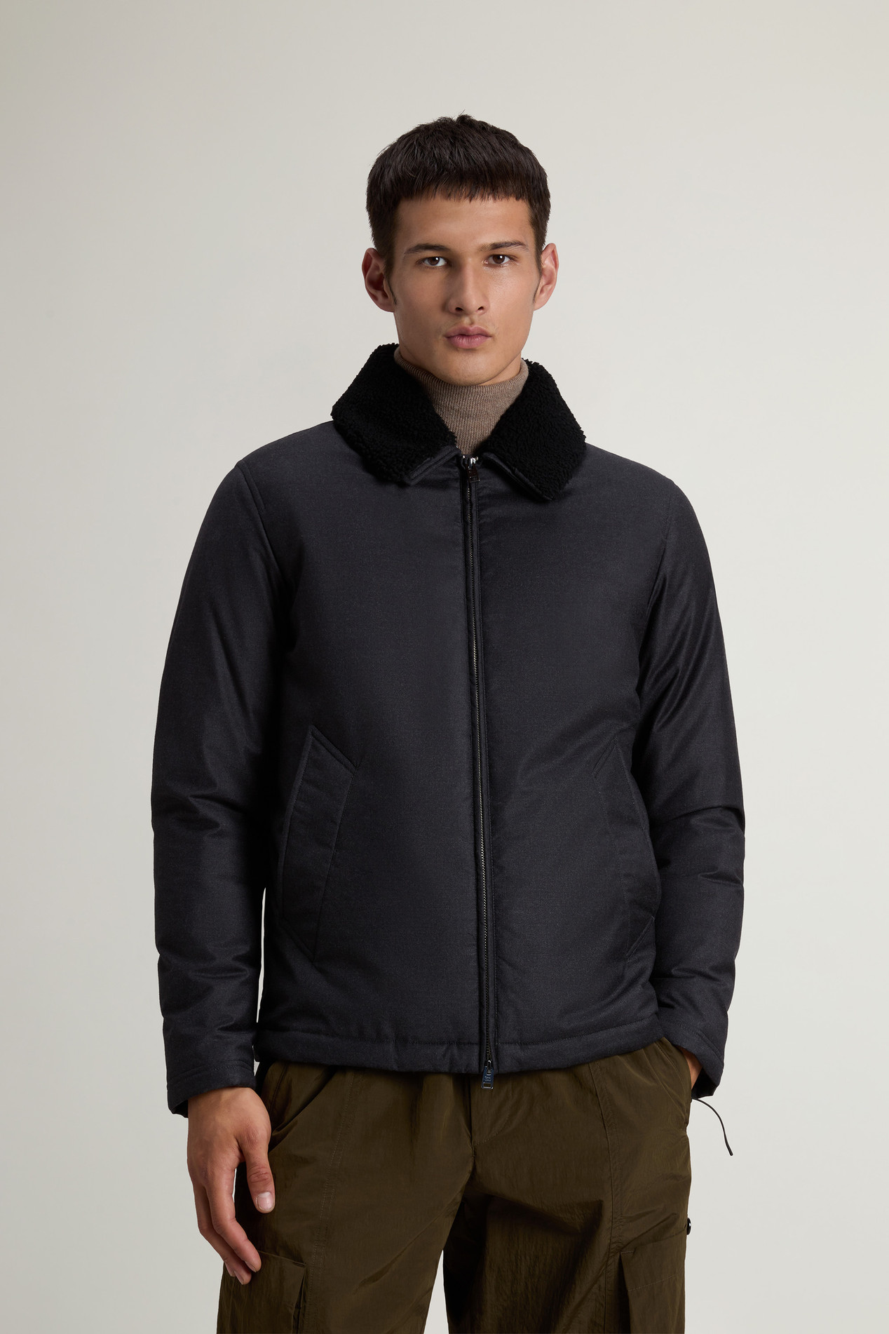 Jacket in Pure Italian Wool Crafted Using a Loro Piana Fabric Black photo 1 | Woolrich