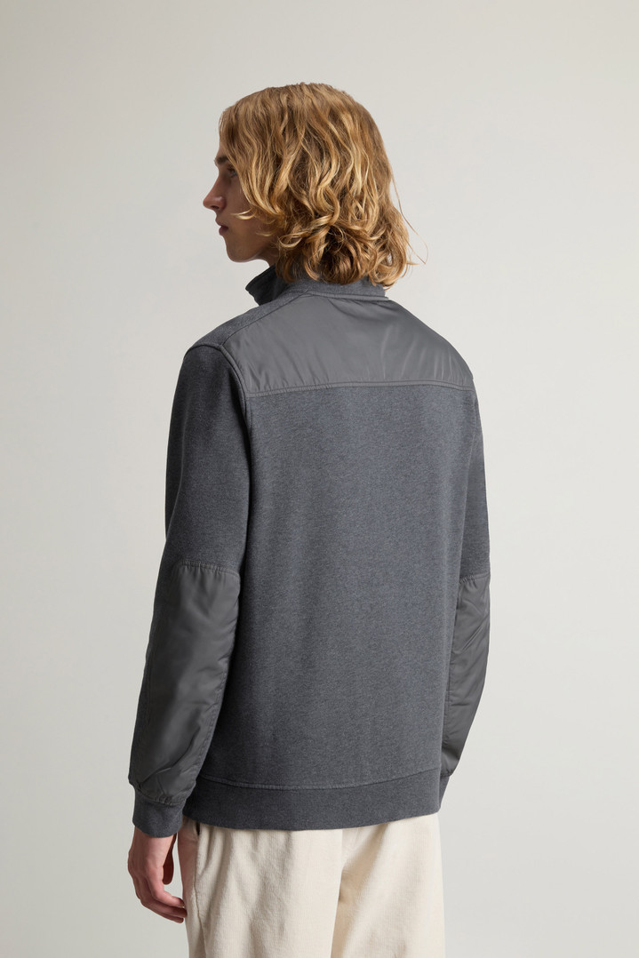 Hybrid Pure Cotton and Nylon Turtleneck Sweatshirt Gray photo 3 | Woolrich