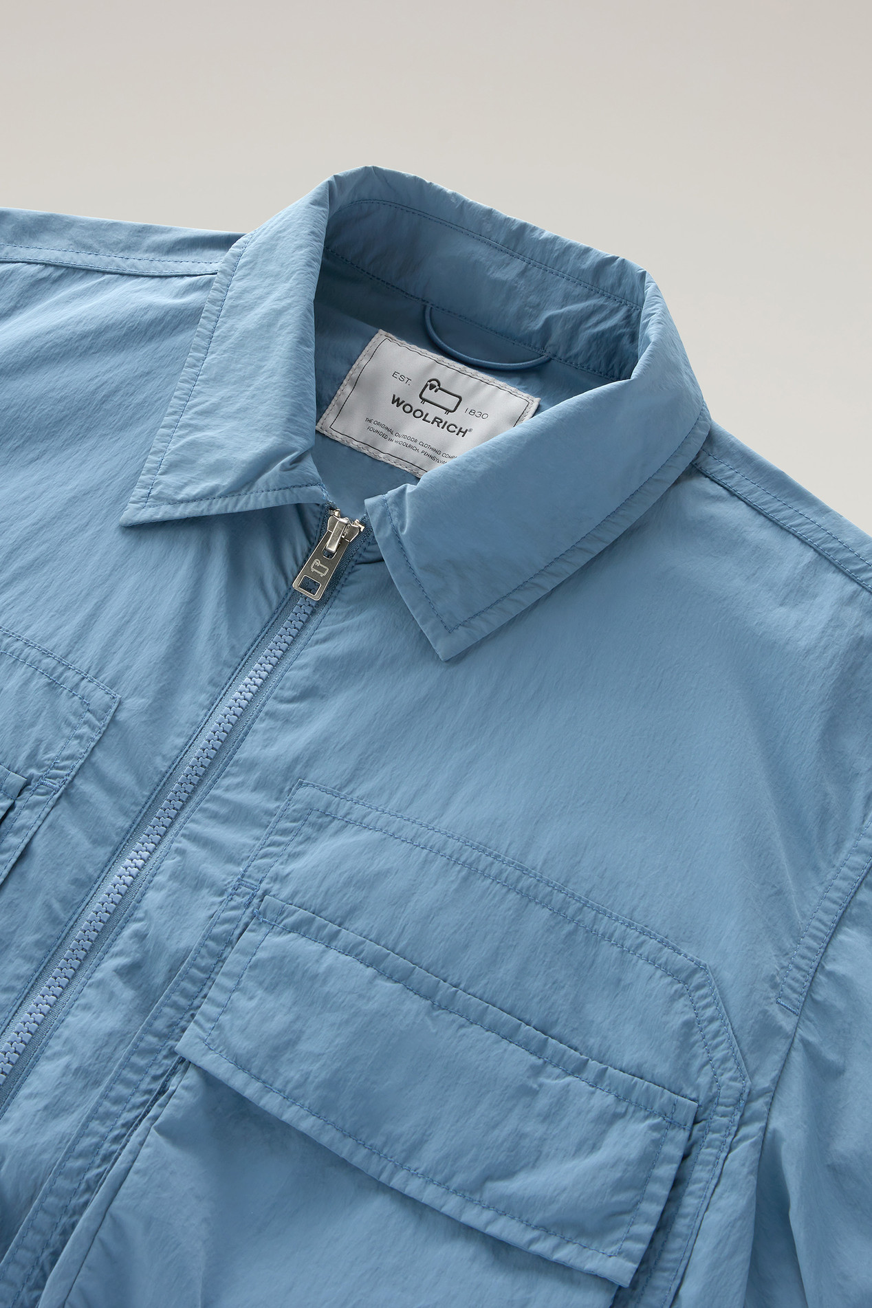 Shirt Jacket in Crinkle Nylon Blue photo 2 | Woolrich