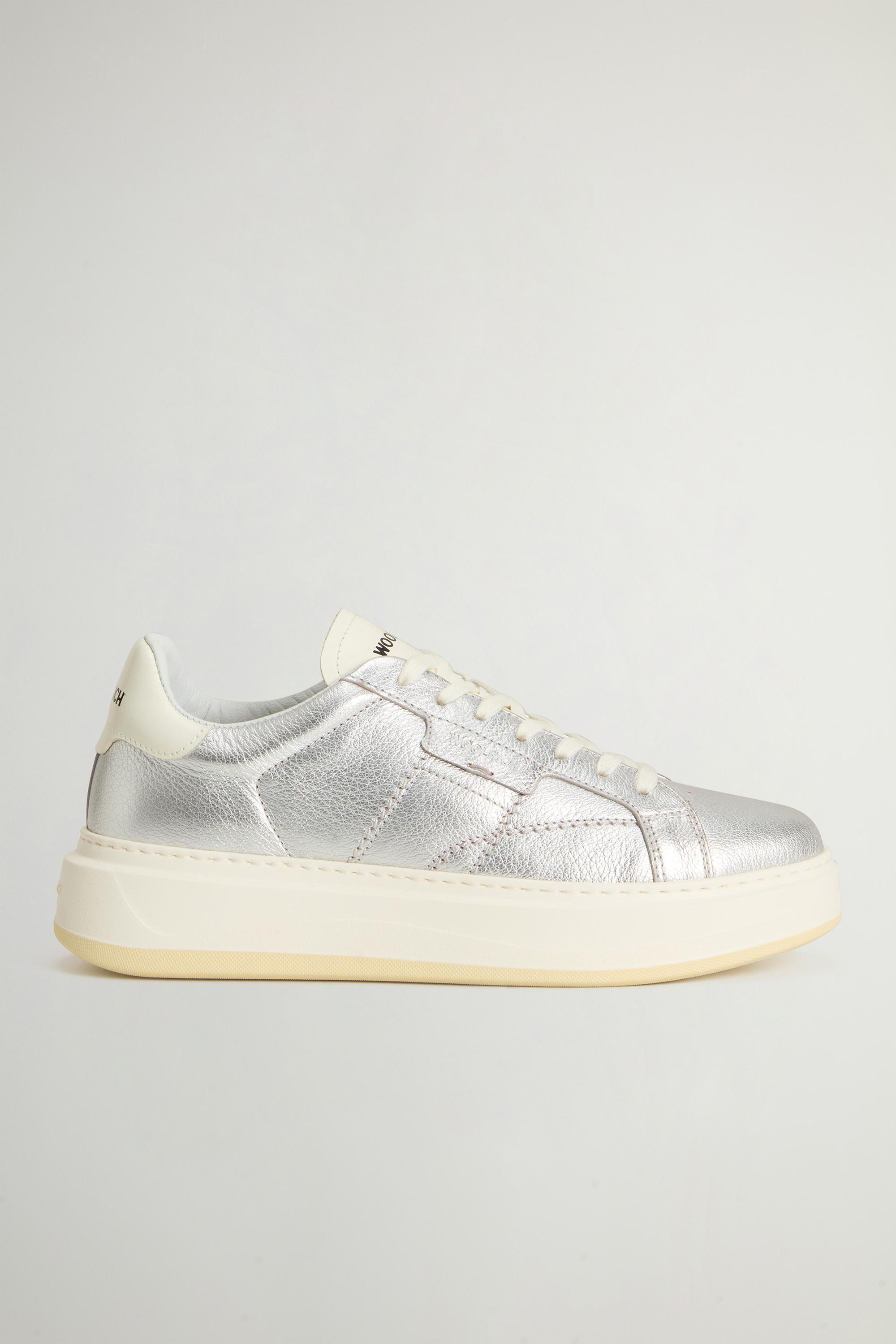 Arrow Sneakers in Laminated Calfskin Leather Gray photo 1 | Woolrich