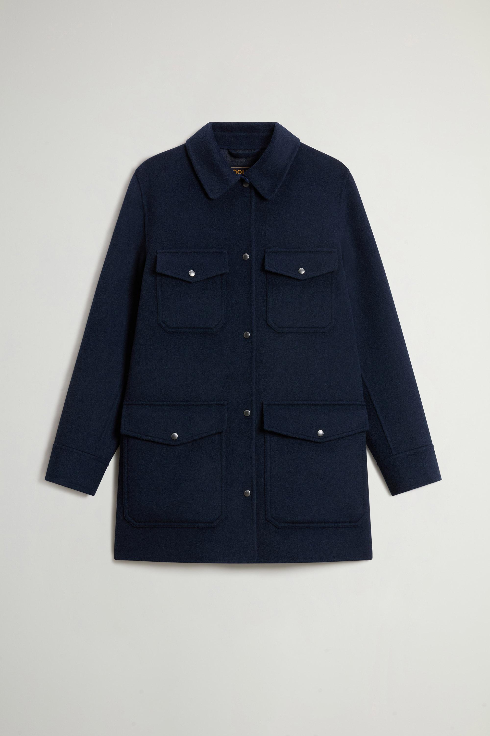 Coat in Double-Face Wool Blend Blue photo 5 | Woolrich