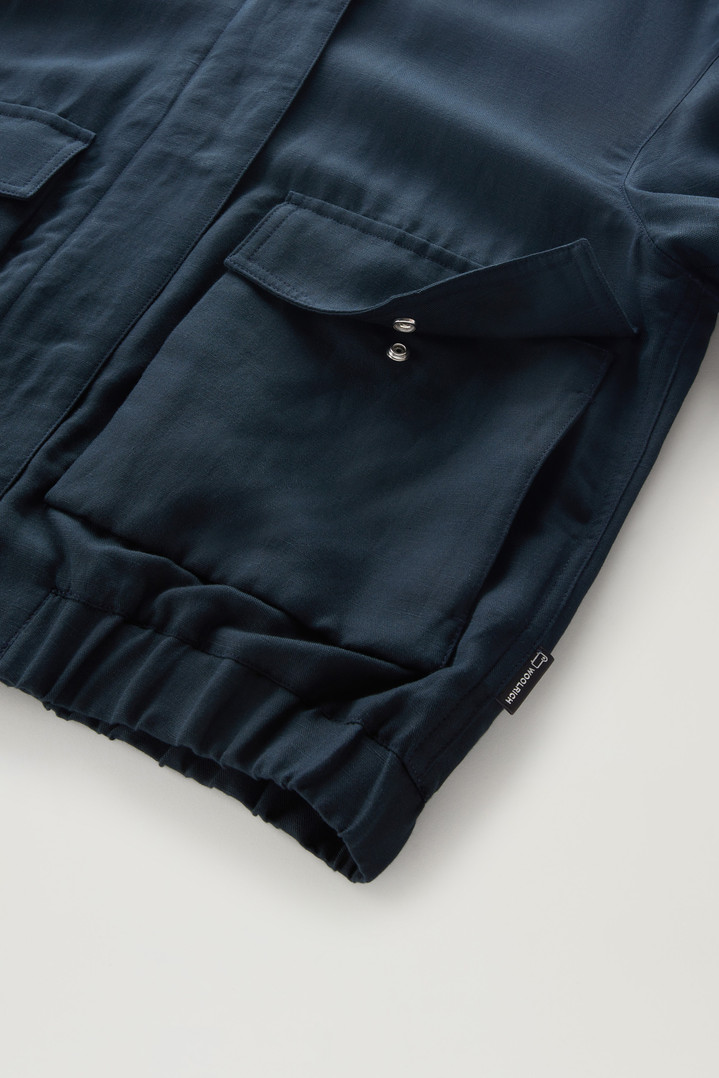 Bomber Jacket in Linen Blend Blue photo 4 | Woolrich
