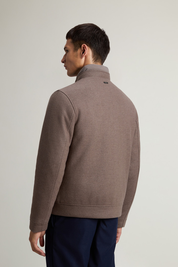 Lewis Bomber Jacket in Wool and Cotton Blend Brown photo 3 | Woolrich