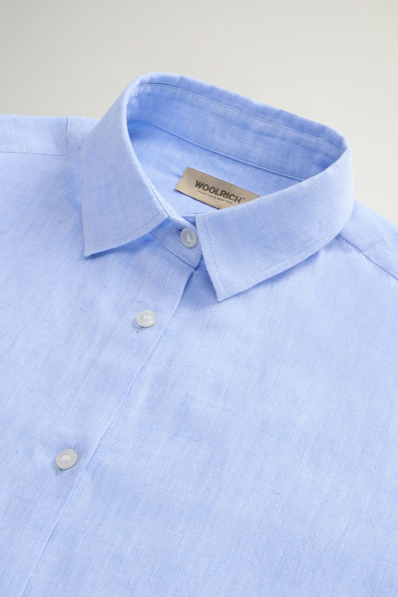 COTTON LINEN YD BOYFRIEND SHIRT Blue photo 6 | Woolrich