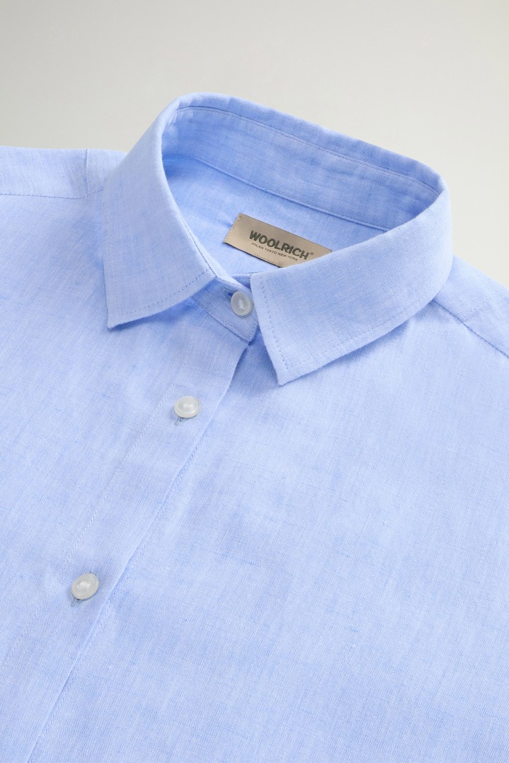 COTTON LINEN YD BOYFRIEND SHIRT Blue photo 6 | Woolrich
