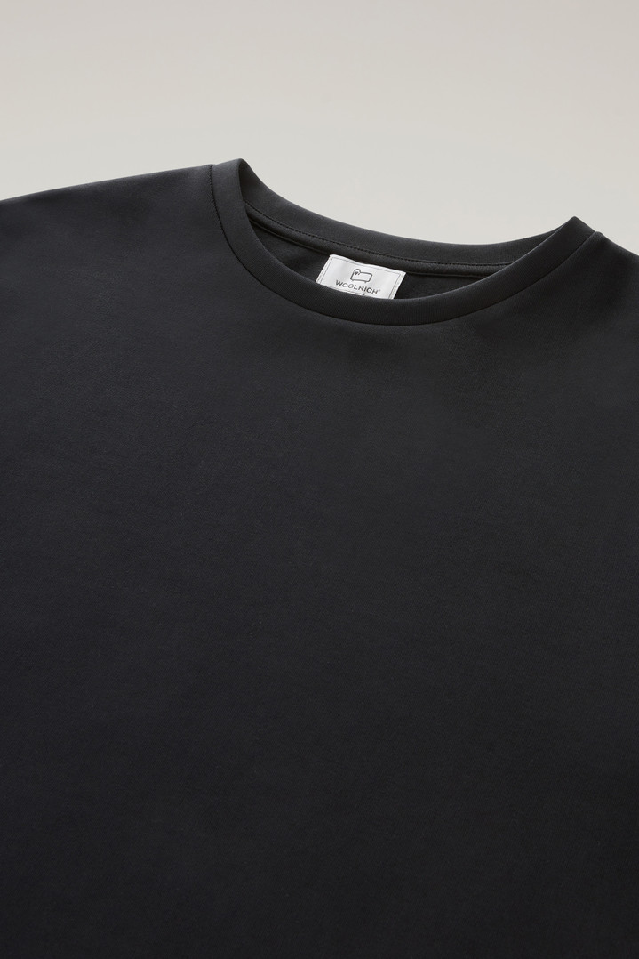 Crewneck in Mixed Cotton with Nylon Details Black photo 2 | Woolrich