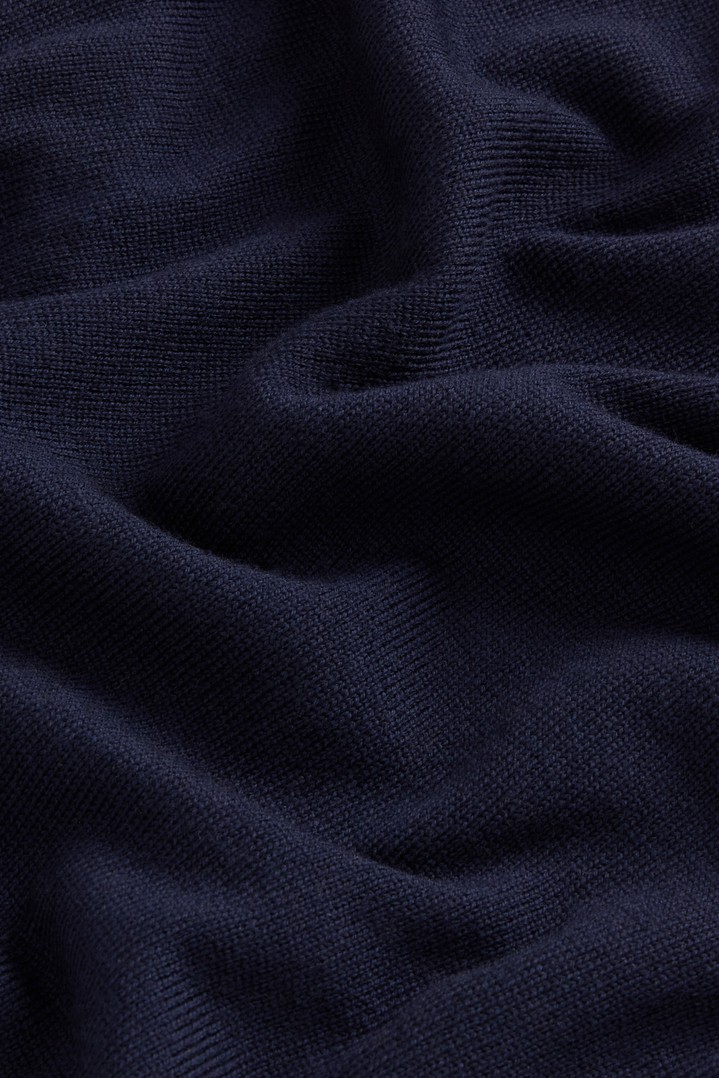 Knit Turtleneck T-Shirt in Pure Merino Virgin Wool Blue photo 2 | Woolrich
