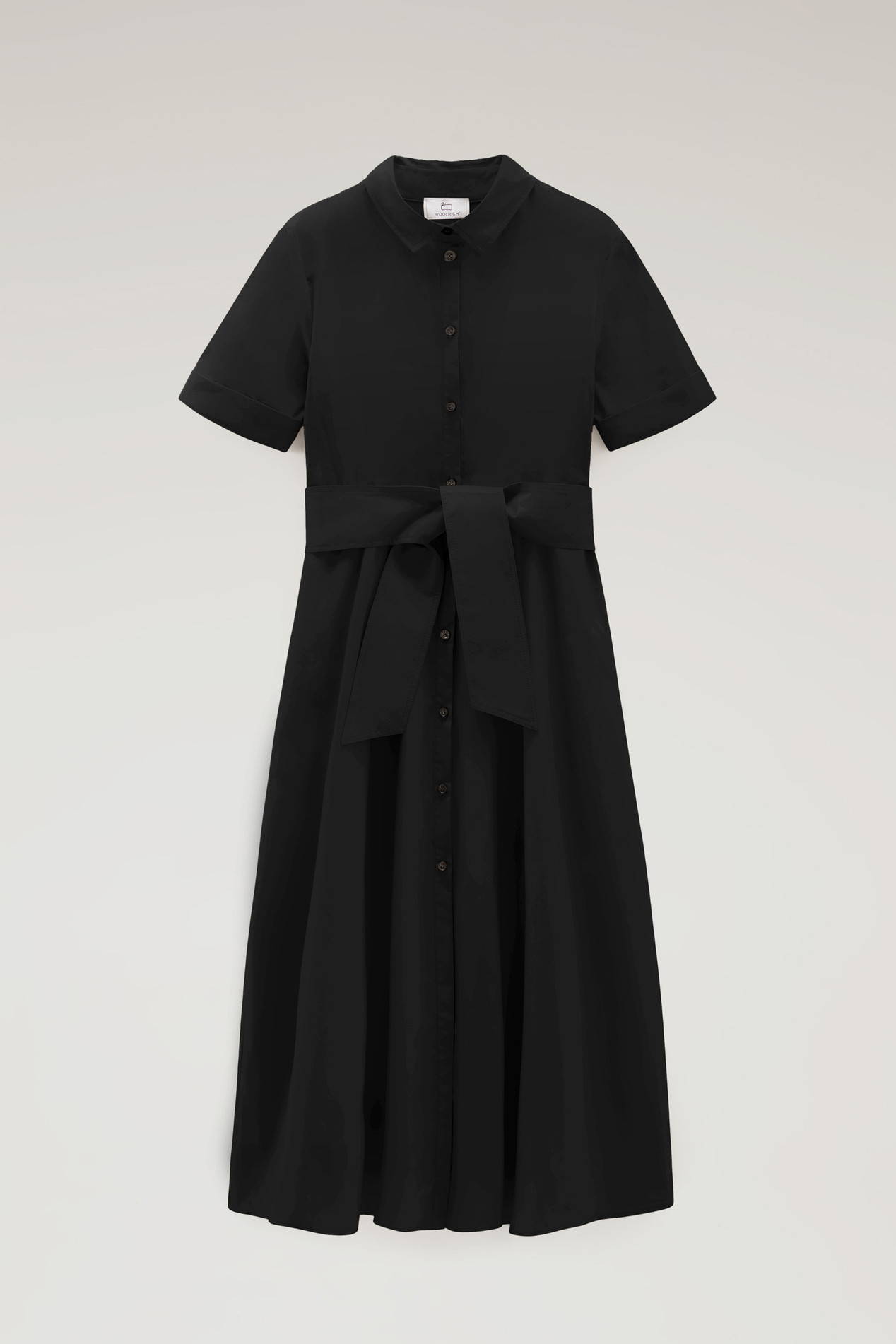 Shirt Dress in Pure Cotton Poplin Black photo 1 | Woolrich