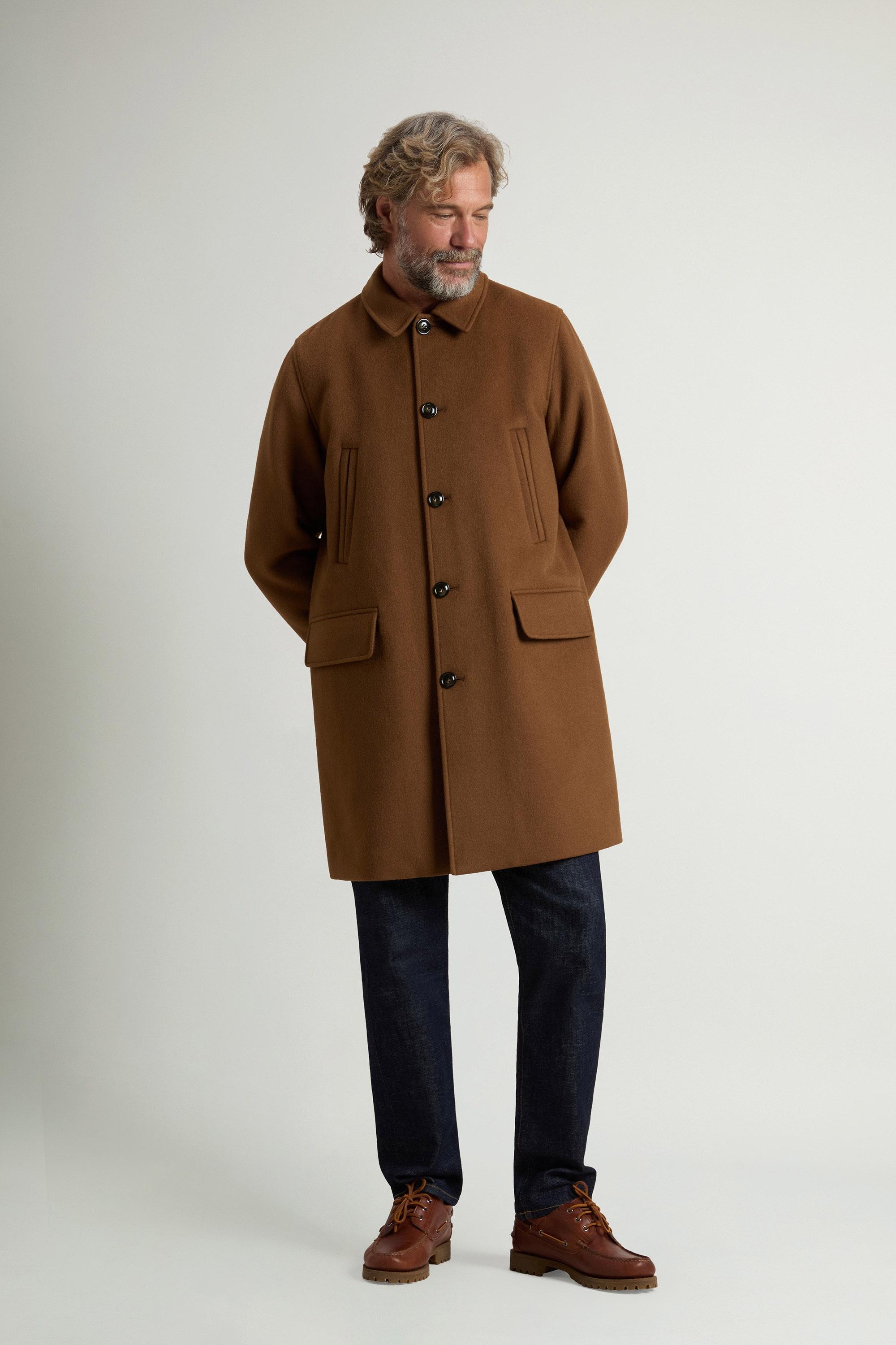 Coat in double-face Melton wool blend Brown photo 1 | Woolrich