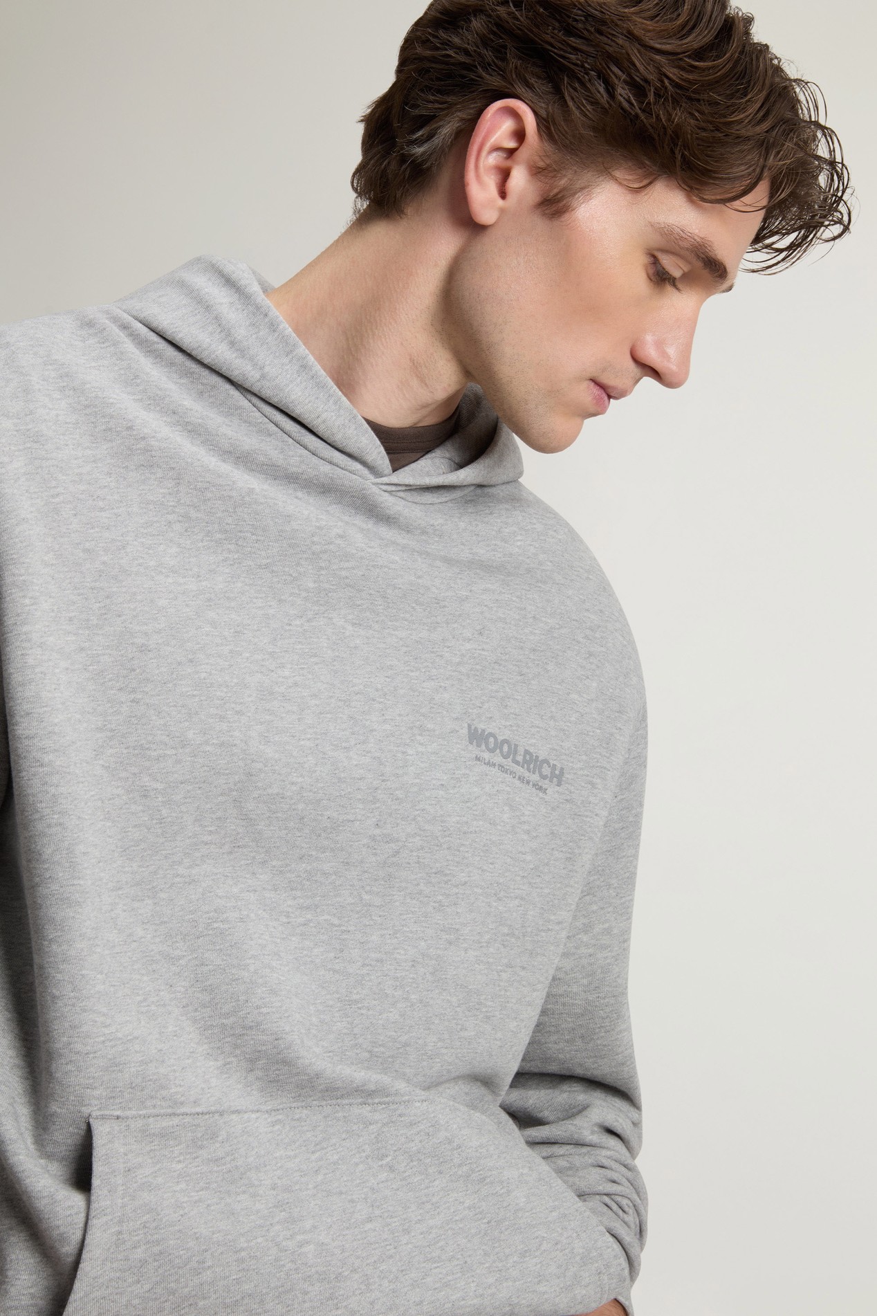 MACRO LOGO HOODIE Gray photo 4 | Woolrich