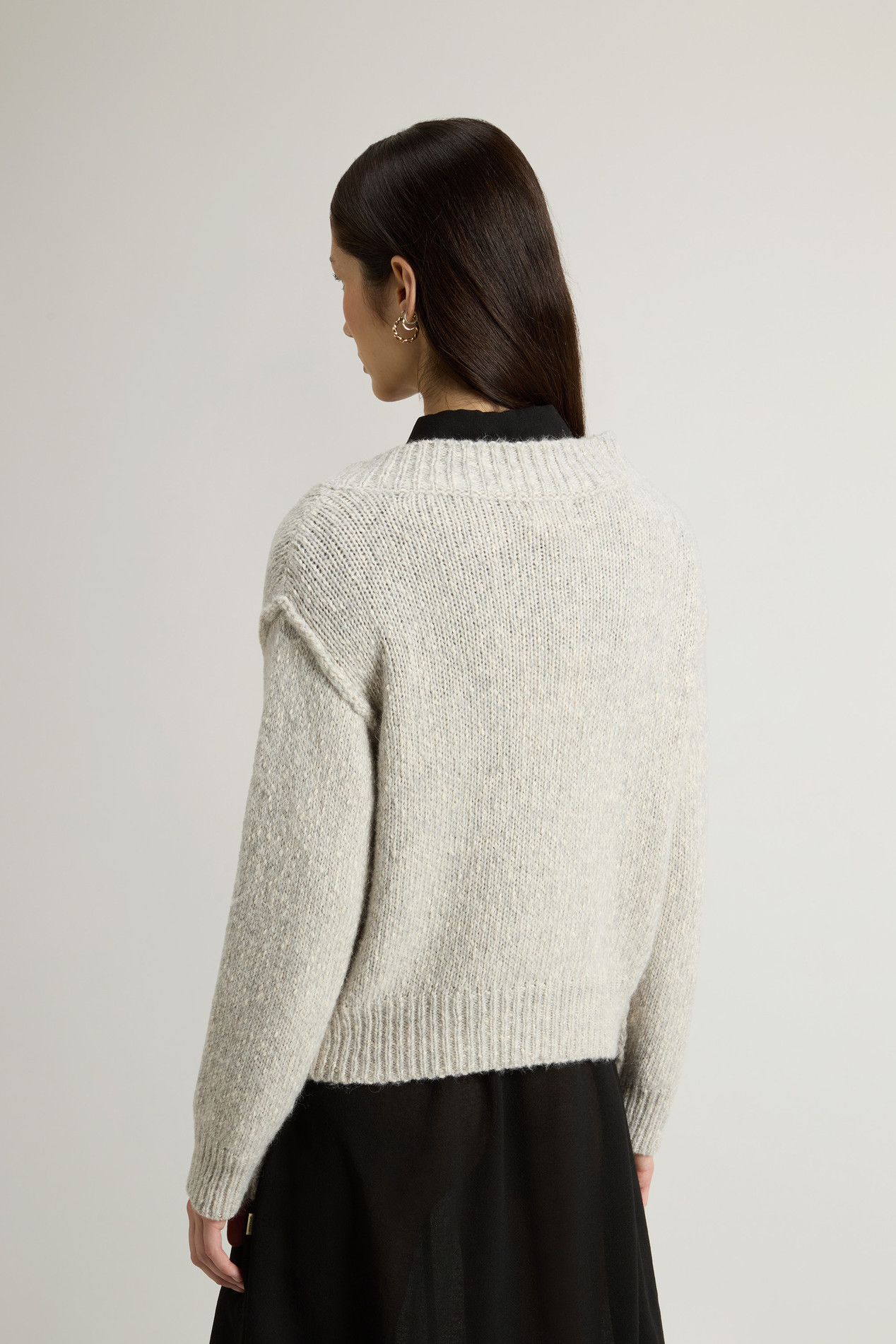 Sweater in Cotton, Alpaca and Wool Blend Gray photo 3 | Woolrich