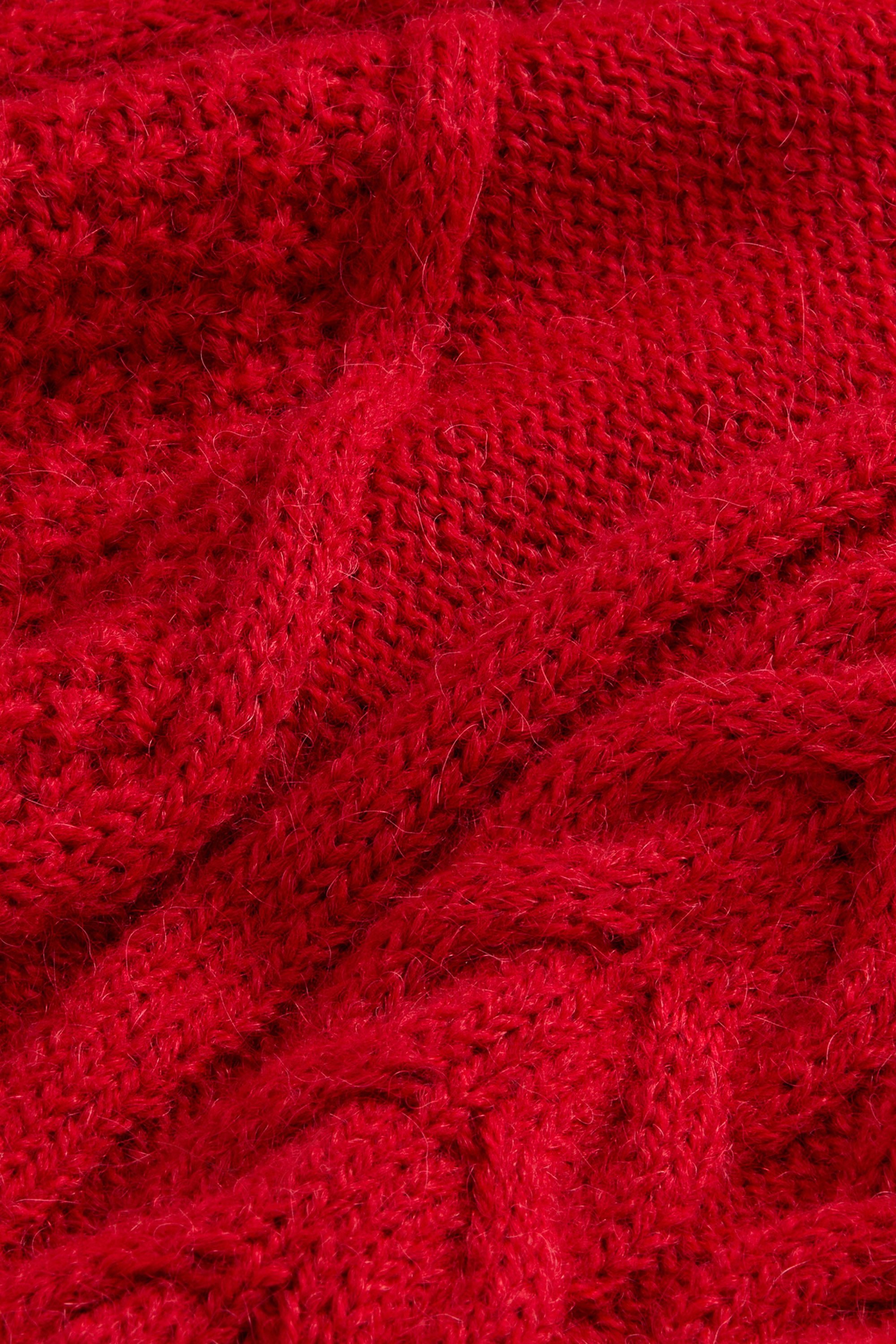 ALPACA BLEND CABLE MOCK NECK GG6 Red photo 6 | Woolrich