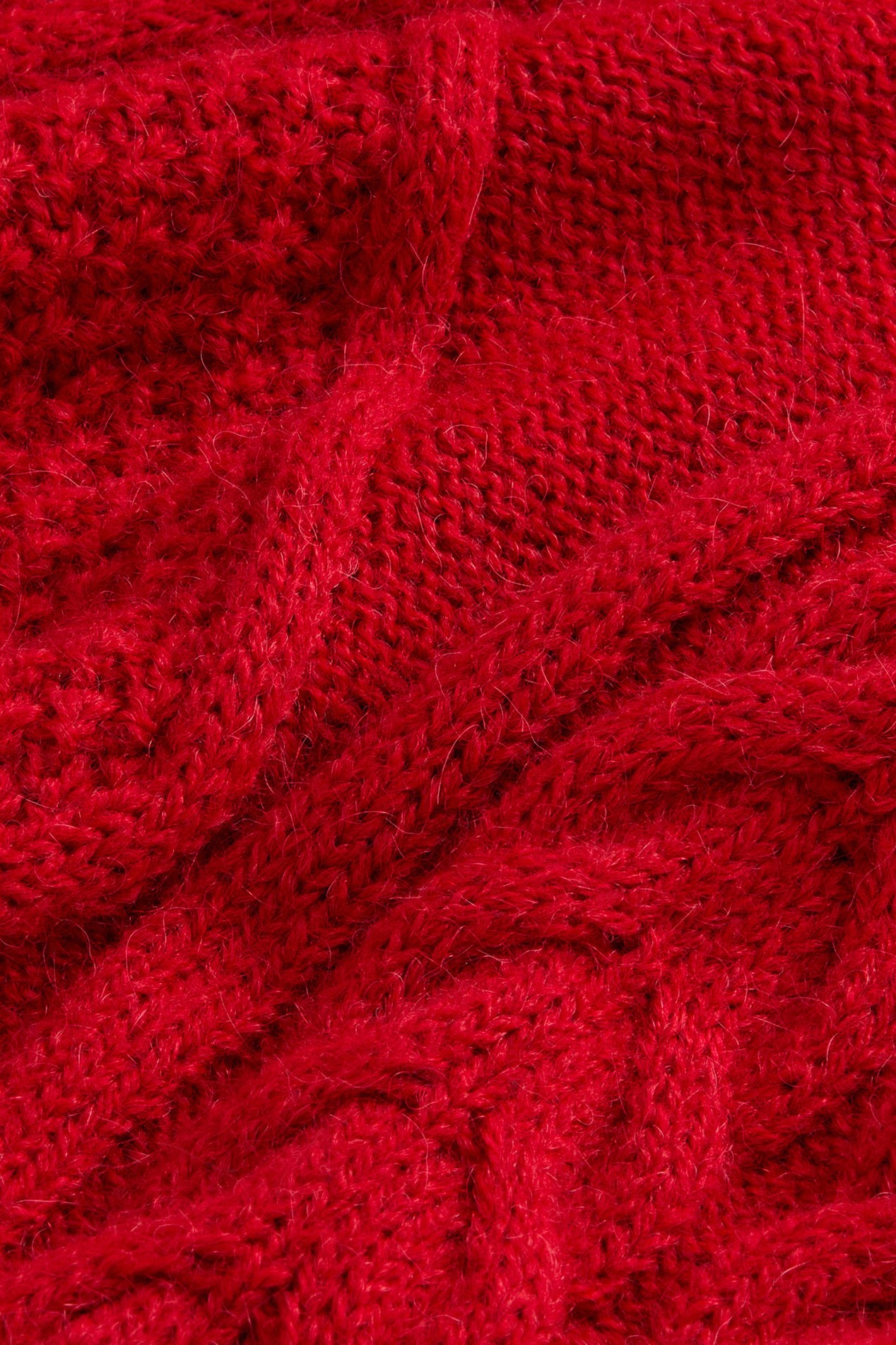 ALPACA BLEND CABLE MOCK NECK GG6 Red photo 6 | Woolrich