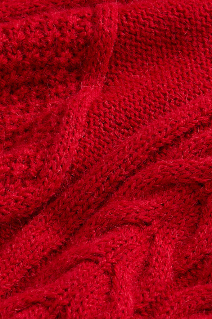 ALPACA BLEND CABLE MOCK NECK GG6 Red photo 6 | Woolrich