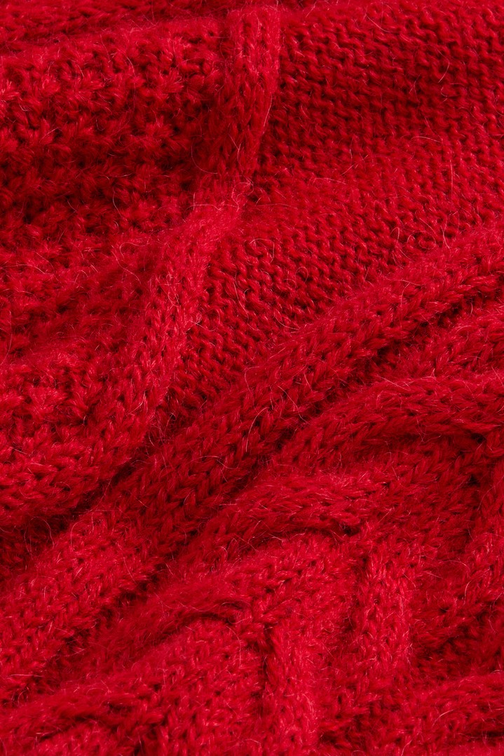 ALPACA BLEND CABLE MOCK NECK GG6 Red photo 6 | Woolrich
