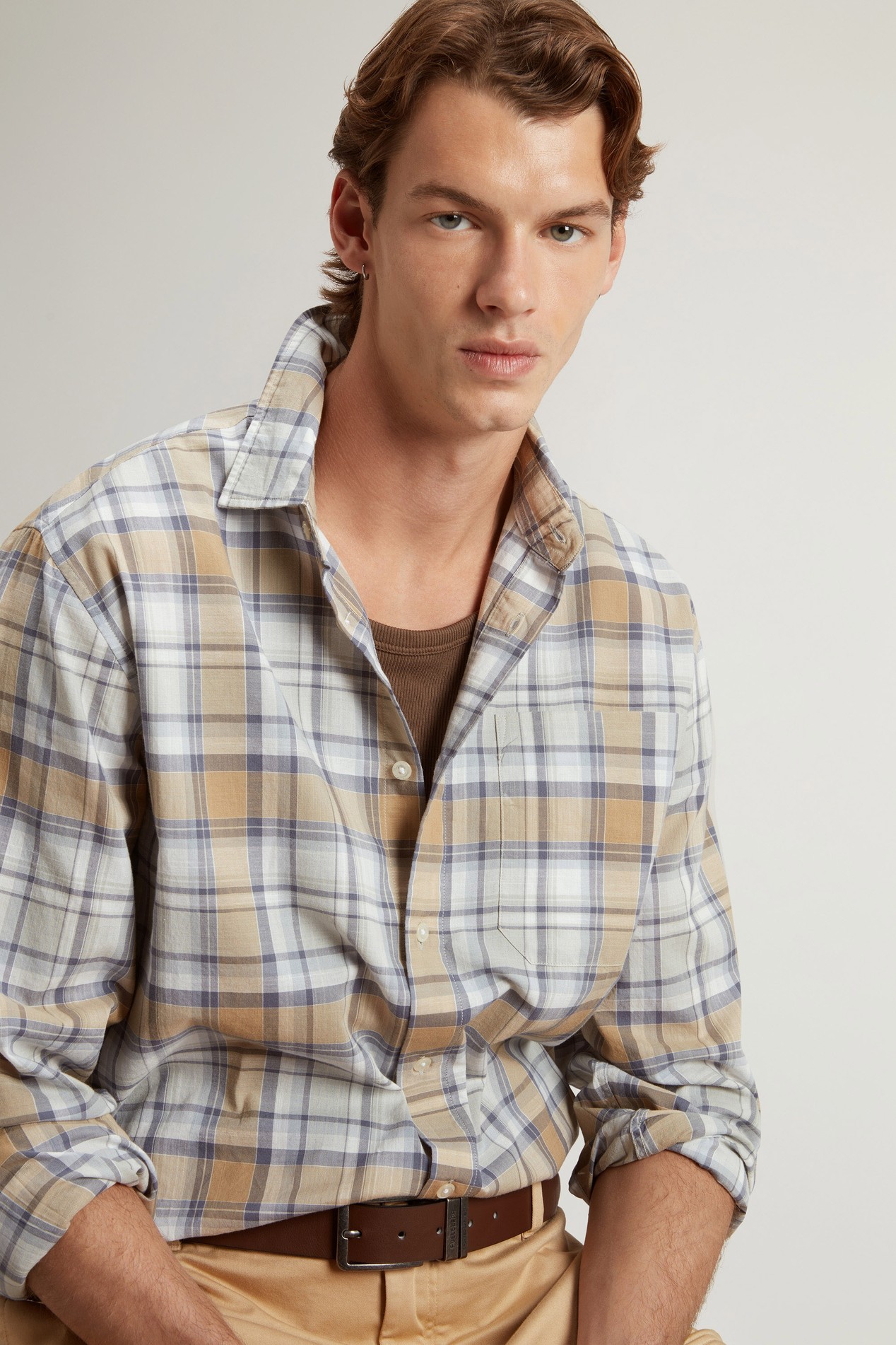 Warren Shirt in Checked Pure Cotton Blue photo 4 | Woolrich